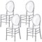 Fabulaxe Modern Acrylic Crystal Ice Chair, Florence Dining Chair, Stackable Transparent Seating, 4PK QI004660.CL.4 - alternate 1